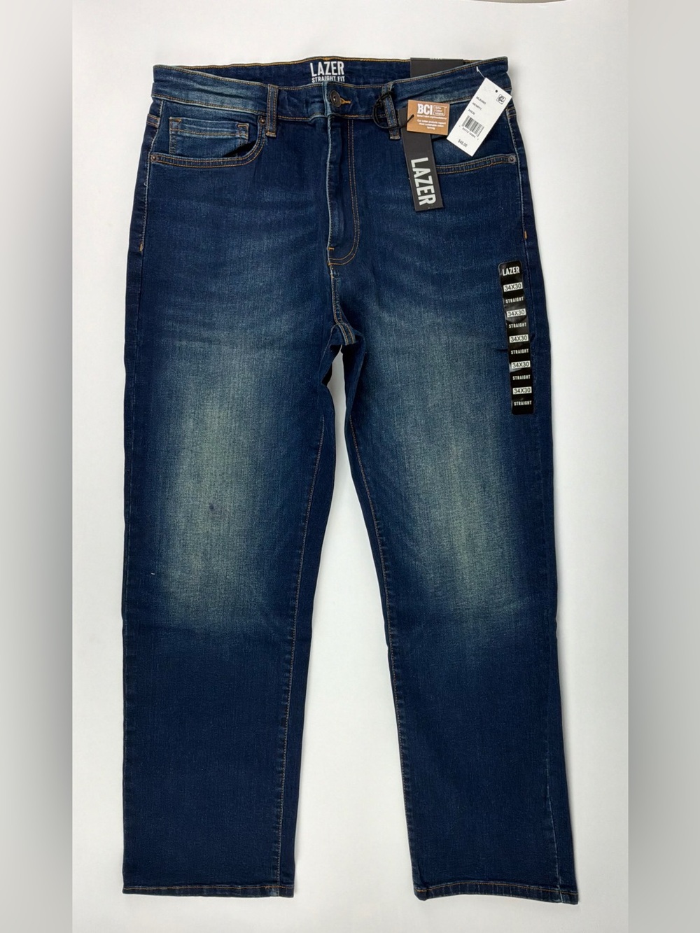Laser Men’s Straight Fit Dark Blue Stretch Jeans HENRY1 NWT Various Sizes